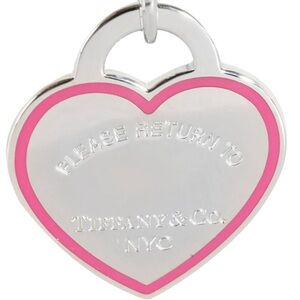 Authentic Tiffany & Co.
Pink Enamel Heart Tag Pendant Charm Necklace